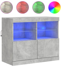 Sideboard mit LED-Leuchten Betongrau 81x37x67 cm