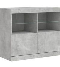 Sideboard mit LED-Leuchten Betongrau 81x37x67 cm