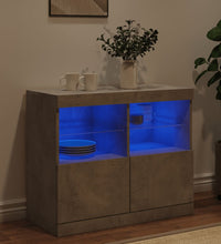 Sideboard mit LED-Leuchten Betongrau 81x37x67 cm