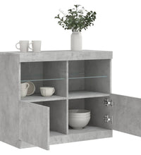 Sideboard mit LED-Leuchten Betongrau 81x37x67 cm