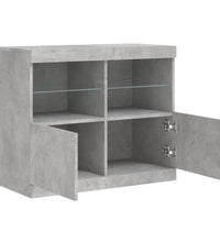 Sideboard mit LED-Leuchten Betongrau 81x37x67 cm