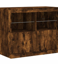 Sideboard mit LED-Leuchten Räuchereiche 81x37x67 cm