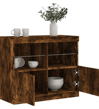 Sideboard mit LED-Leuchten Räuchereiche 81x37x67 cm