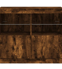 Sideboard mit LED-Leuchten Räuchereiche 81x37x67 cm