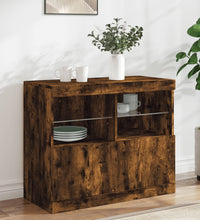 Sideboard mit LED-Leuchten Räuchereiche 81x37x67 cm