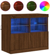 Sideboard mit LED-Leuchten Braun Eichen-Optik 81x37x67 cm