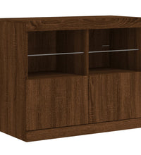 Sideboard mit LED-Leuchten Braun Eichen-Optik 81x37x67 cm