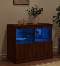 Sideboard mit LED-Leuchten Braun Eichen-Optik 81x37x67 cm