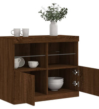 Sideboard mit LED-Leuchten Braun Eichen-Optik 81x37x67 cm