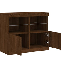 Sideboard mit LED-Leuchten Braun Eichen-Optik 81x37x67 cm
