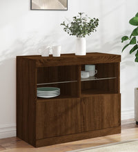Sideboard mit LED-Leuchten Braun Eichen-Optik 81x37x67 cm