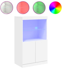 Sideboard mit LED-Leuchten Weiß 60,5x37x100 cm