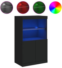 Sideboard mit LED-Leuchten Schwarz 60,5x37x100 cm