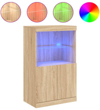 Sideboard mit LED-Leuchten Sonoma-Eiche 60,5x37x100 cm