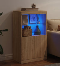 Sideboard mit LED-Leuchten Sonoma-Eiche 60,5x37x100 cm