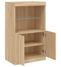 Sideboard mit LED-Leuchten Sonoma-Eiche 60,5x37x100 cm
