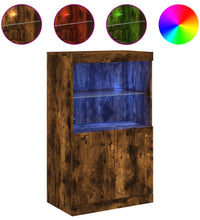 Sideboard mit LED-Leuchten Räuchereiche 60,5x37x100 cm