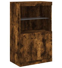 Sideboard mit LED-Leuchten Räuchereiche 60,5x37x100 cm