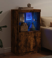 Sideboard mit LED-Leuchten Räuchereiche 60,5x37x100 cm