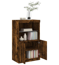Sideboard mit LED-Leuchten Räuchereiche 60,5x37x100 cm