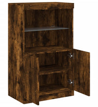 Sideboard mit LED-Leuchten Räuchereiche 60,5x37x100 cm