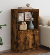 Sideboard mit LED-Leuchten Räuchereiche 60,5x37x100 cm