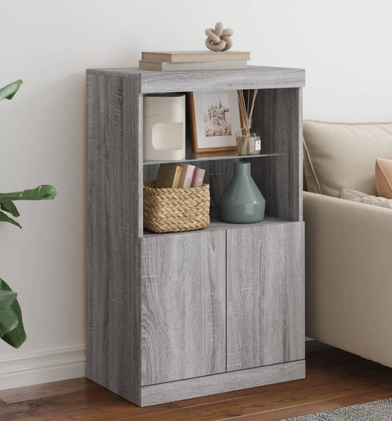 Sideboard mit LED-Leuchten Grau Sonoma 60,5x37x100 cm