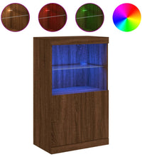 Sideboard mit LED-Leuchten Braun Eichen-Optik 60,5x37x100 cm