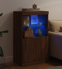 Sideboard mit LED-Leuchten Braun Eichen-Optik 60,5x37x100 cm