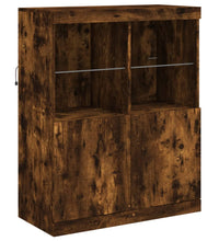 Sideboard mit LED-Leuchten Räuchereiche 81x37x100 cm