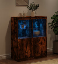 Sideboard mit LED-Leuchten Räuchereiche 81x37x100 cm