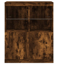 Sideboard mit LED-Leuchten Räuchereiche 81x37x100 cm