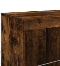Sideboard mit LED-Leuchten Räuchereiche 81x37x100 cm