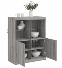 Sideboard mit LED-Leuchten Grau Sonoma 81x37x100 cm