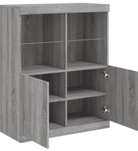 Sideboard mit LED-Leuchten Grau Sonoma 81x37x100 cm