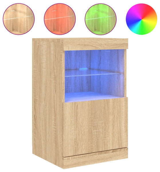 Sideboard mit LED-Leuchten Sonoma-Eiche 41x37x67 cm