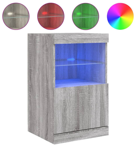 Sideboard mit LED-Leuchten Grau Sonoma 41x37x67 cm