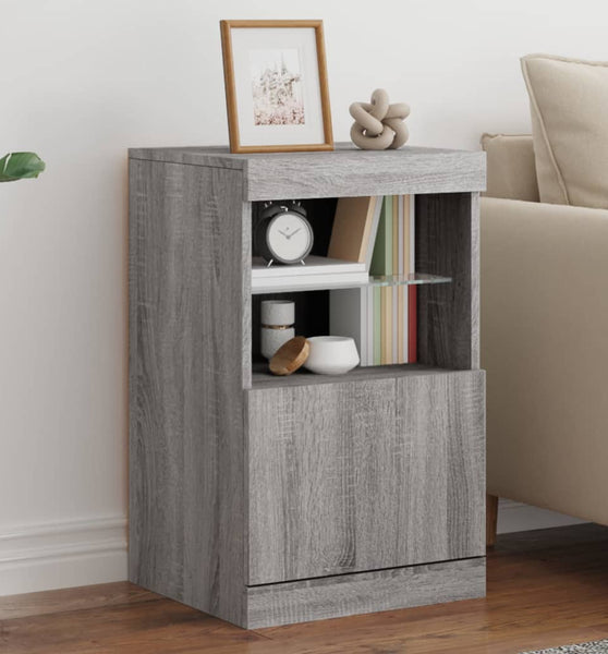 Sideboard mit LED-Leuchten Grau Sonoma 41x37x67 cm