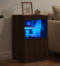 Sideboard mit LED-Leuchten Braun Eichen-Optik 41x37x67 cm