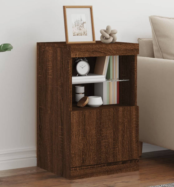 Sideboard mit LED-Leuchten Braun Eichen-Optik 41x37x67 cm
