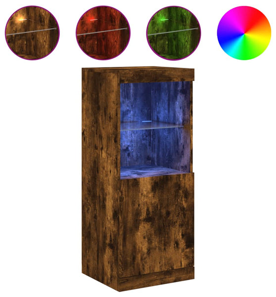 Sideboard mit LED-Leuchten Räuchereiche 41x37x100 cm