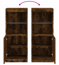 Sideboard mit LED-Leuchten Räuchereiche 41x37x100 cm