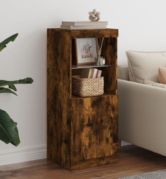 Sideboard mit LED-Leuchten Räuchereiche 41x37x100 cm