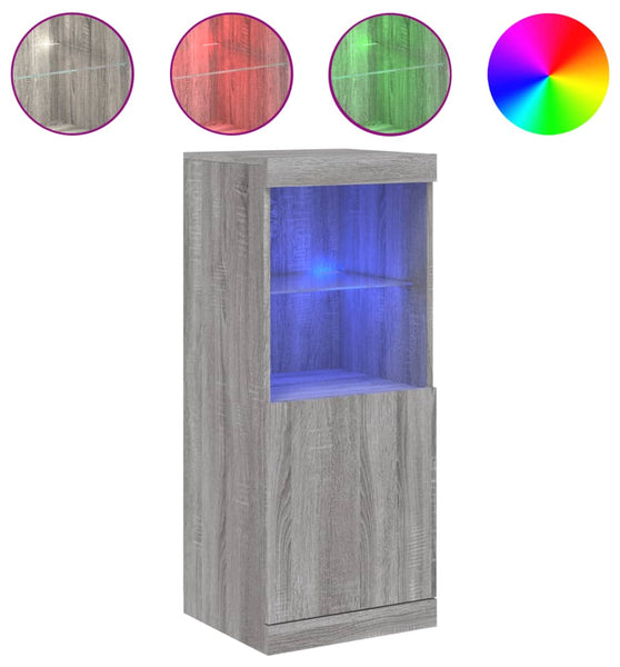 Sideboard mit LED-Leuchten Grau Sonoma 41x37x100 cm