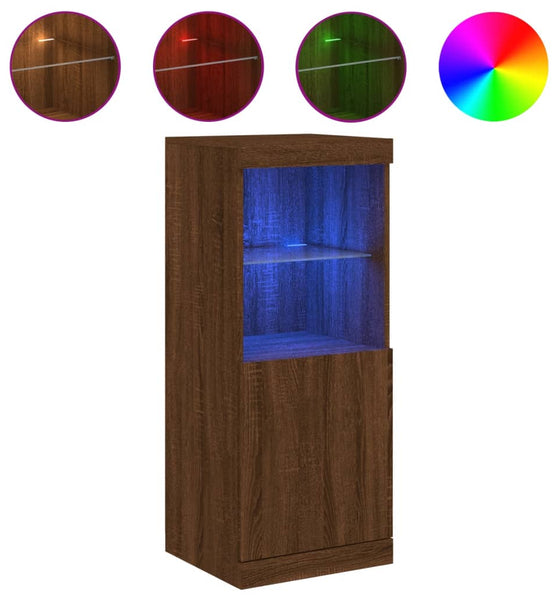 Sideboard mit LED-Leuchten Braun Eichen-Optik 41x37x100 cm