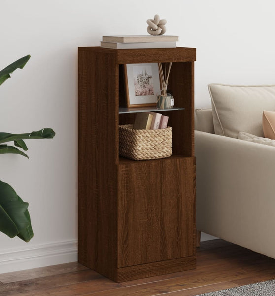 Sideboard mit LED-Leuchten Braun Eichen-Optik 41x37x100 cm