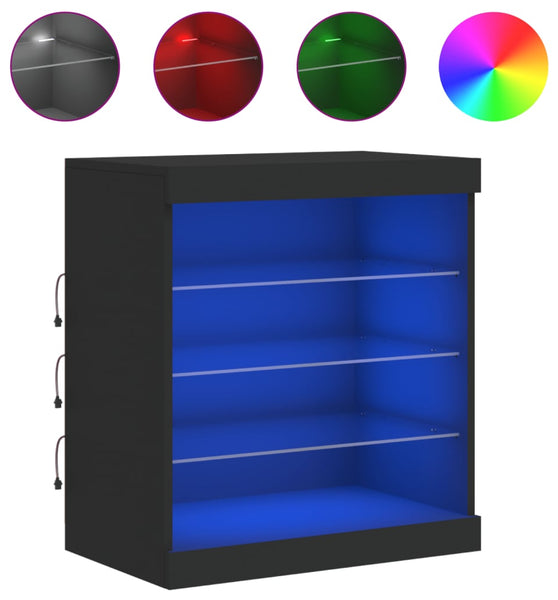 Sideboard mit LED-Leuchten Schwarz 60,5x37x67 cm