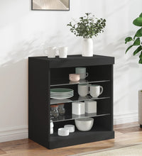 Sideboard mit LED-Leuchten Schwarz 60,5x37x67 cm