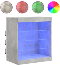 Sideboard mit LED-Leuchten Betongrau 60,5x37x67 cm