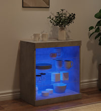 Sideboard mit LED-Leuchten Betongrau 60,5x37x67 cm